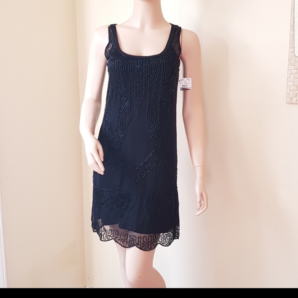 NWT Social Sequin Black Cocktail Occasion Dress